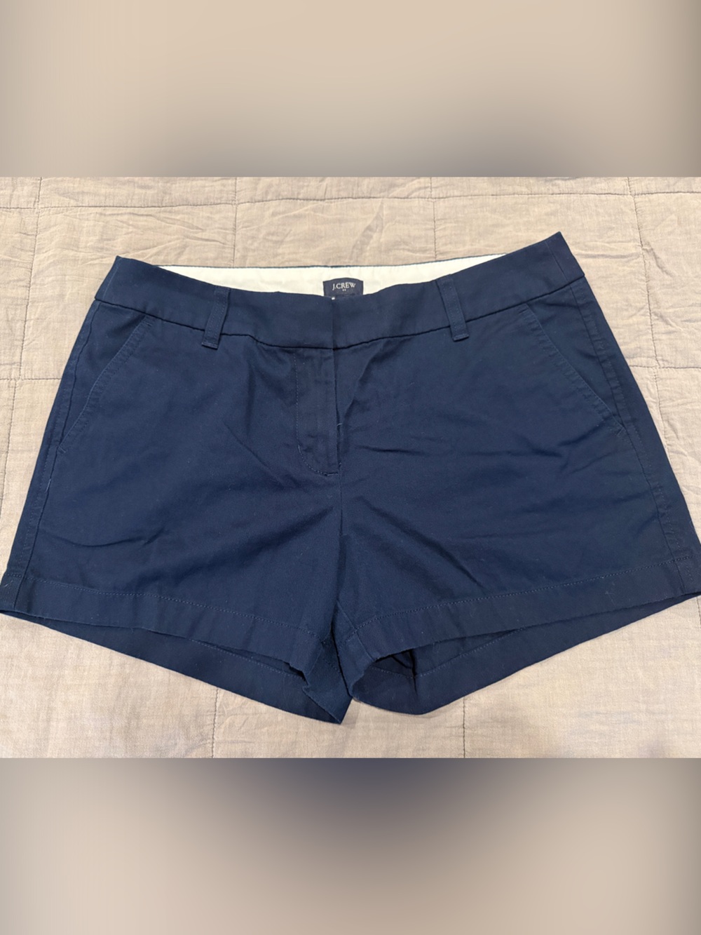 J. Crew Navy Tailored Cotton Bermuda Shorts